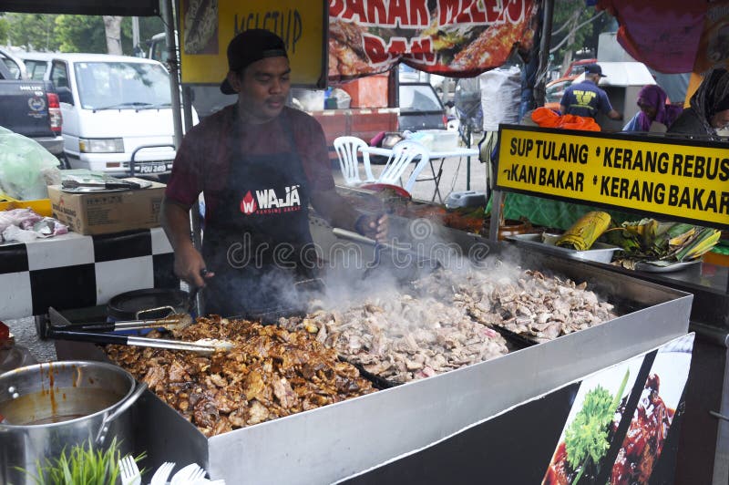 Street Vendors Sell Local Food To the Public. Editorial Stock Photo