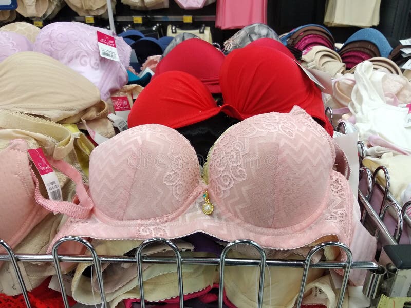 Various Color, Sizes and Design of Bra Displayed for the Customer