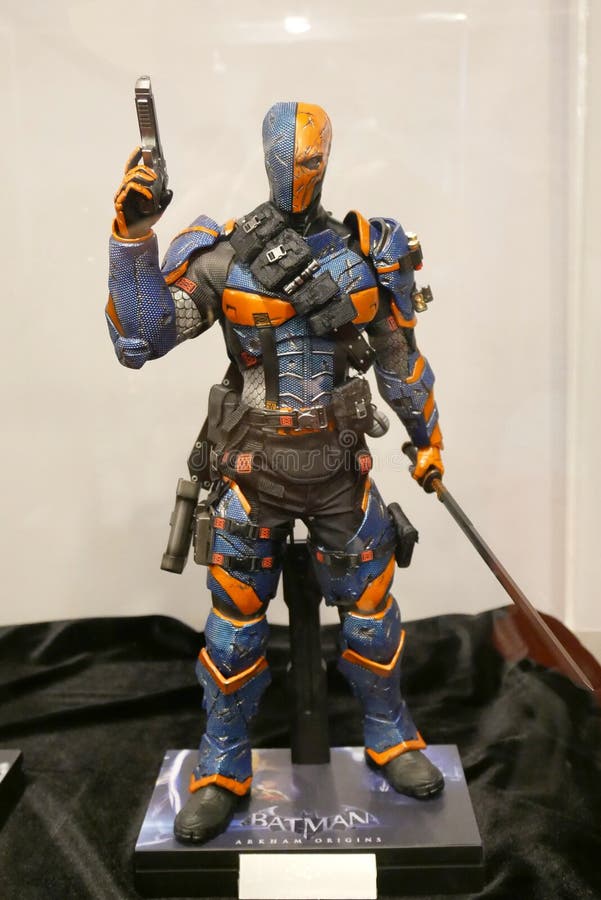 Deathstroke action figure. Supervillain fictional character from DC Comic. KUALA LUMPUR, MALAYSIA -JULY 30, 2019: Deathstroke action figure. Supervillain stock photo Deathstroke action figure. Supervillain fictional character from DC Comic. KUALA LUMPUR, MALAYSIA -JULY 30, 2019: Deathstroke action figure. Supervillain stock photo