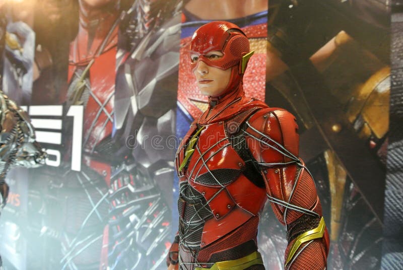 Fiction character of The Flash from DC movies and comic. KUALA LUMPUR, MALAYSIA -MARCH 24, 2017: Fiction character of The Flash from DC movies and comic. The stock photo Fiction character of The Flash from DC movies and comic. KUALA LUMPUR, MALAYSIA -MARCH 24, 2017: Fiction character of The Flash from DC movies and comic. The stock photo