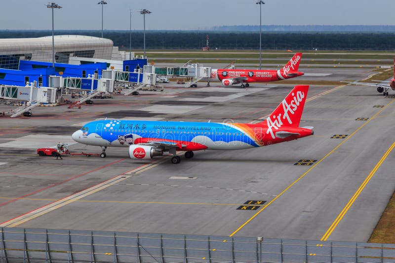 Air Asia Aircraft Is Ready To Take Off At Kuala Lumpur ...