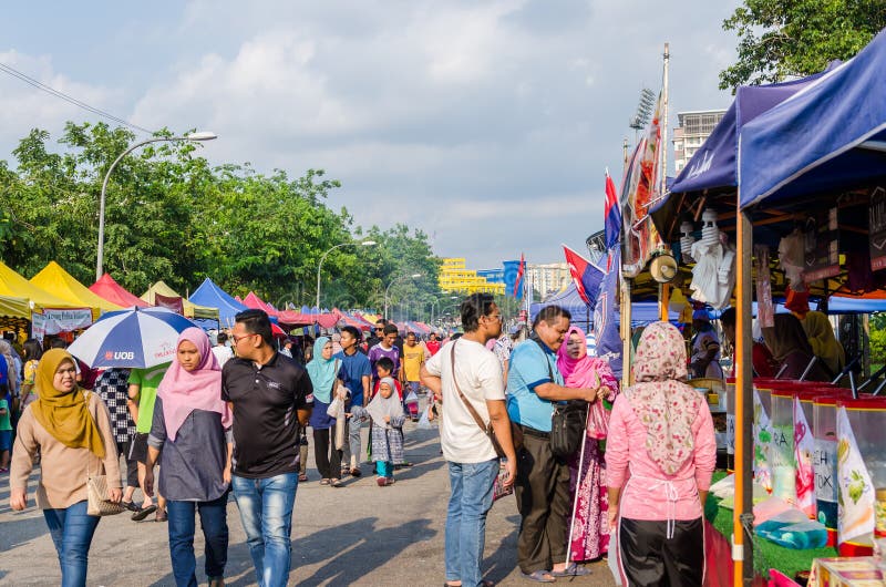 Kuala Lumpur,Malaysia - May 25, 2019 : People seen exploring and buying foods around the Ramadan Bazaar.It is established for