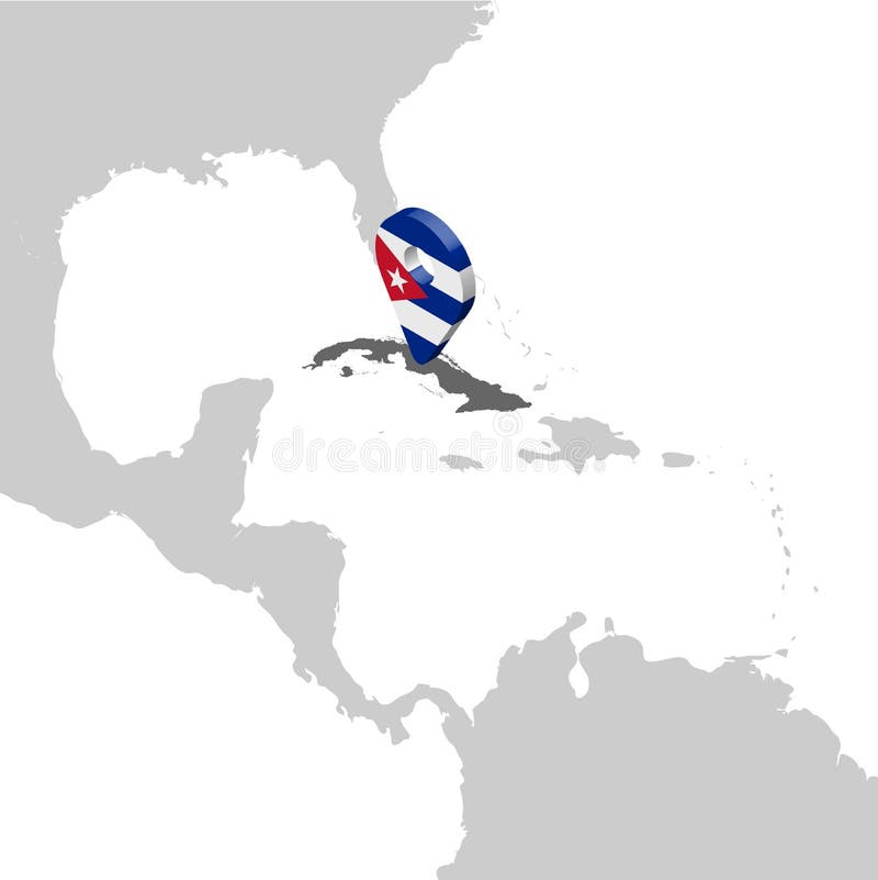 Kubalägeöversikt på översikten Central America för flaggaöversikt för Kuba 3d stift för läge för markör H?gkvalitativ ?versikt av vektor illustrationer Kubalägeöversikt på översikten Central America för flaggaöversikt för Kuba 3d stift för läge för markör H?gkvalitativ ?versikt av vektor illustrationer