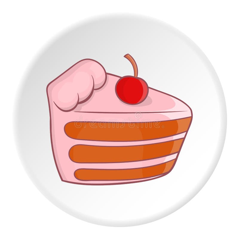Kuchen mit Kirschen Ikone, Karikaturart lizenzfreie abbildung