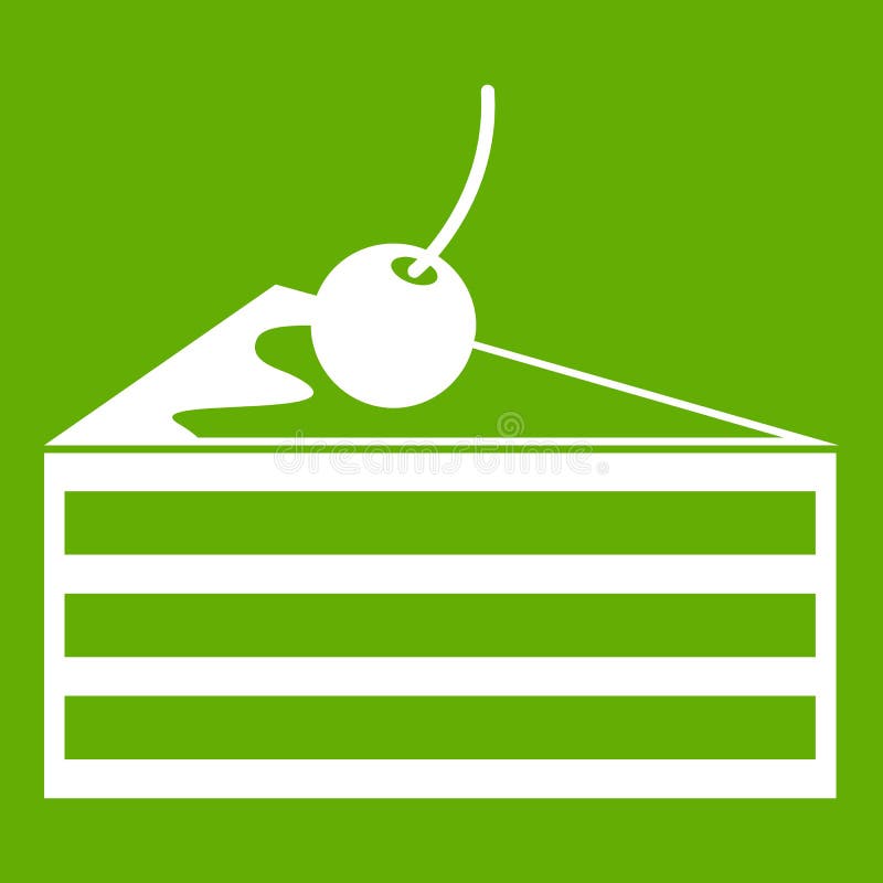 Kuchen mit Kirschikonengrün lizenzfreie abbildung