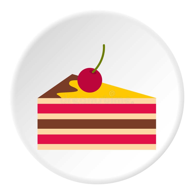 Kuchen mit Kirschikonenkreis lizenzfreie abbildung