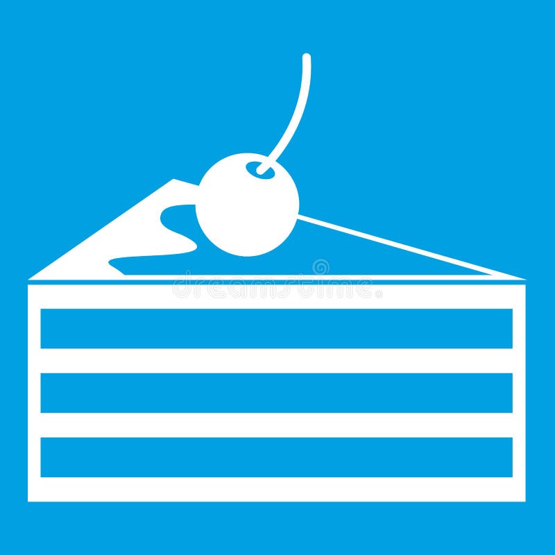 Kuchen mit Kirschikonenweiß lizenzfreie abbildung