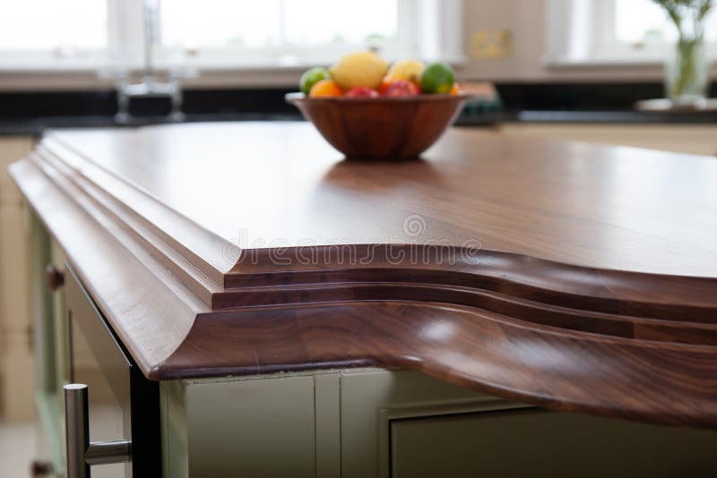 Kuchenny wewnętrzny szczegół, drewnianego worktop projekta owocowy garnek obraz stock Kuchenny wewnętrzny szczegół, drewnianego worktop projekta owocowy garnek obraz stock