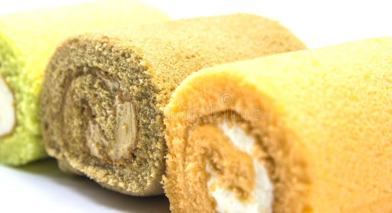 Kuchenrollenorange, Kaffee und pandan stockbilder Kuchenrollenorange, Kaffee und pandan stockbilder