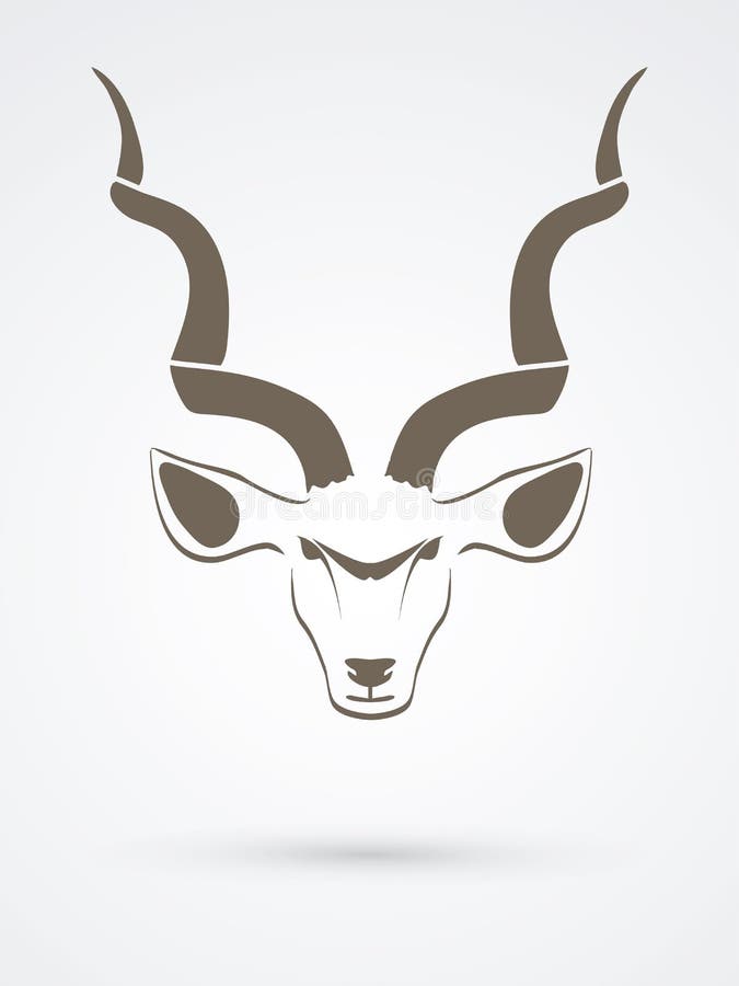 Kudu head front view stock vector. Illustration of logotype - 86155010
