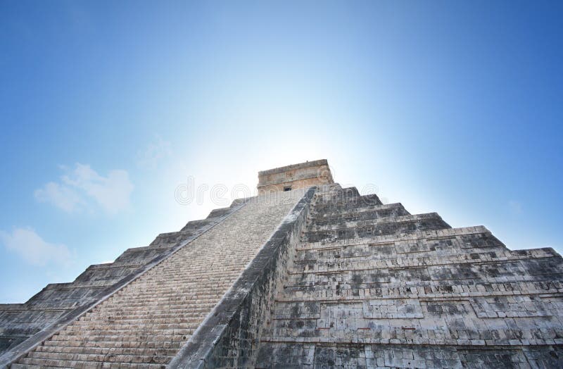 Kukulcan Mayan pyramid at sunrise, Mexico