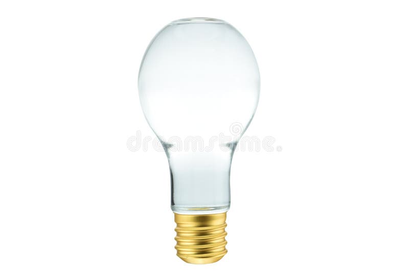 Kula isolerad lampa. Tom ljus kula på vit bakgrund, isolerad matt ljus kula + snabb bana