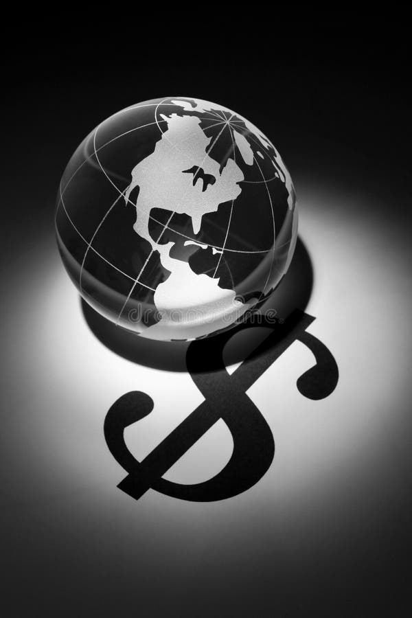 Globe and Dollar Sign, concept of Global Business. Globe and Dollar Sign, concept of Global Business