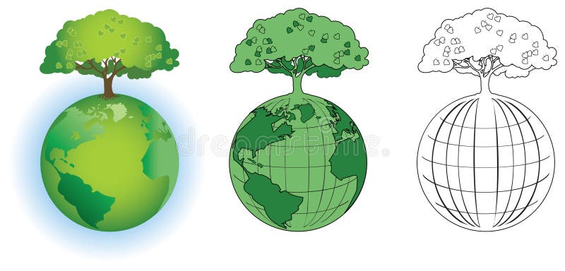 kuli ziemskiej drzewo ilustracja wektor kuli ziemskiej drzewo ilustracja wektor