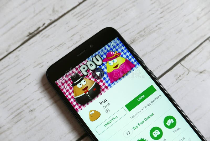 KULIM,MALAYSIA APRIL 11TH,2018 Pou Application on an Android Google