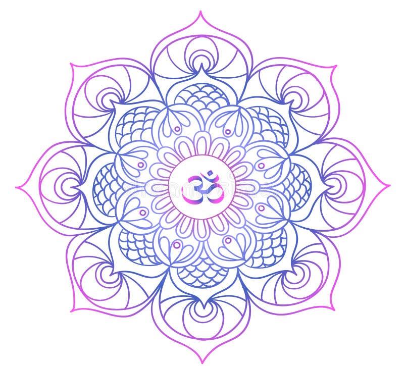 Kulör mandala - buddism - meditation, avkoppling stock illustrationer Kulör mandala - buddism - meditation, avkoppling stock illustrationer