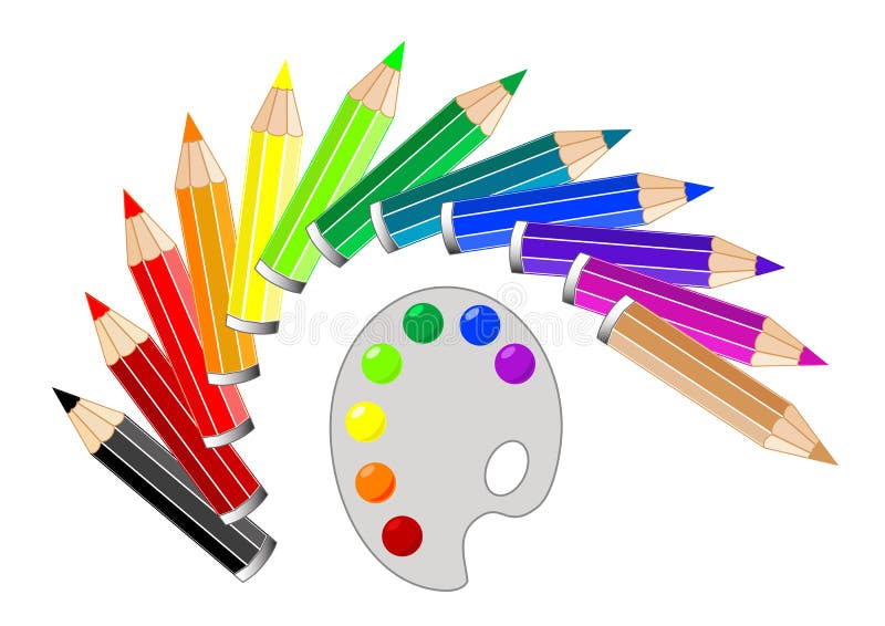 kulör mång- blyertspenna stock illustrationer kulör mång- blyertspenna stock illustrationer
