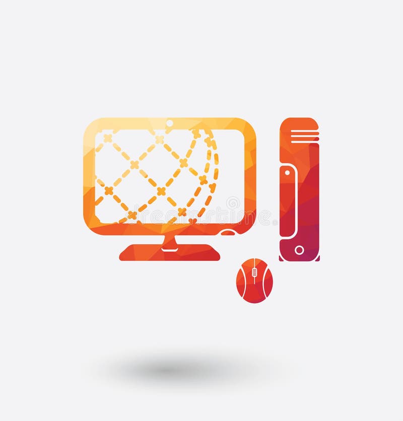 Kulör PCsymbol på vit bakgrund vektor illustrationer Kulör PCsymbol på vit bakgrund vektor illustrationer