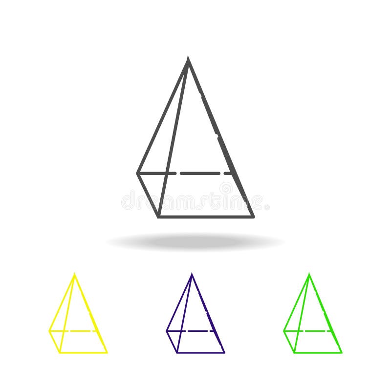 quadrangular pyramid colored icon. Can be used for web, logo, mobile app, UI, UX on white background. quadrangular pyramid colored icon. Can be used for web, logo, mobile app, UI, UX on white background