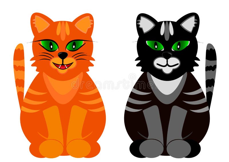 Kulöra katter med gröna ögon också vektor för coreldrawillustration royaltyfri illustrationer Kulöra katter med gröna ögon också vektor för coreldrawillustration royaltyfri illustrationer