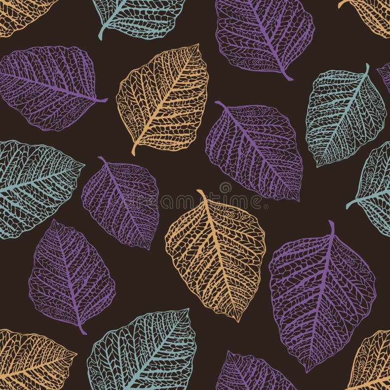 Kulöra leaves mönsan den seamless vektorn vektor illustrationer