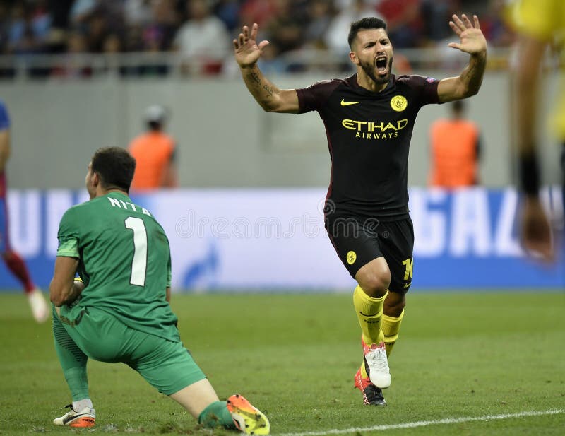 Kun Aguero reaction after scoring a goal stock images Kun Aguero reaction after scoring a goal stock images