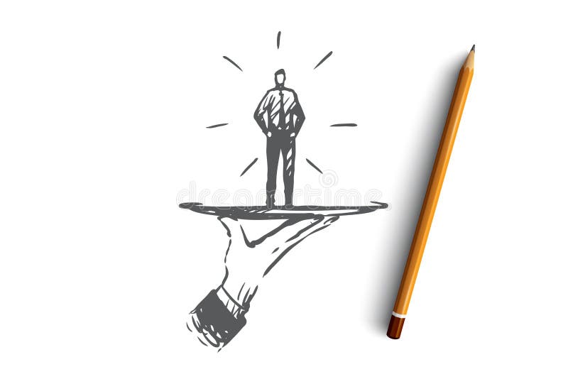 Kunde, Geschäft, Service, Hilfe, Kundenkonzept Hand gezeichneter lokalisierter Vektor lizenzfreie abbildung Kunde, Geschäft, Service, Hilfe, Kundenkonzept Hand gezeichneter lokalisierter Vektor lizenzfreie abbildung