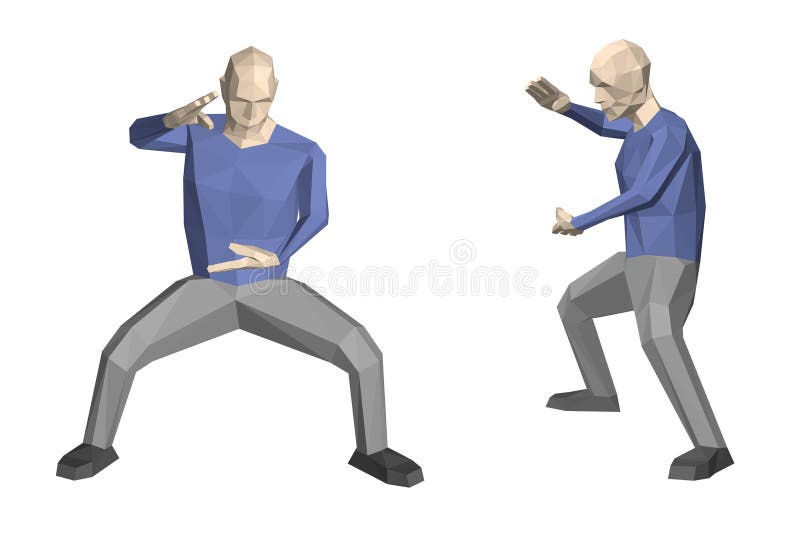 Kung-fubaixo homem poli Isolado no fundo branco Illus do vetor ilustração do vetor Kung-fubaixo homem poli Isolado no fundo branco Illus do vetor ilustração do vetor