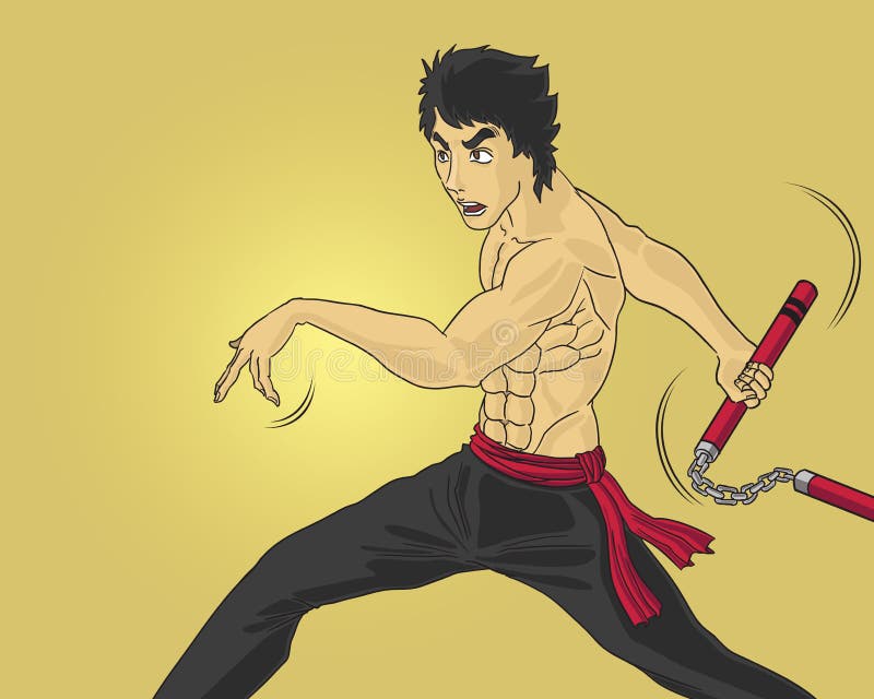 Kung fu mężczyzna ilustracji