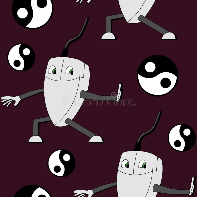 Kung fudatormus seamless modell stock illustrationer Kung fudatormus seamless modell stock illustrationer