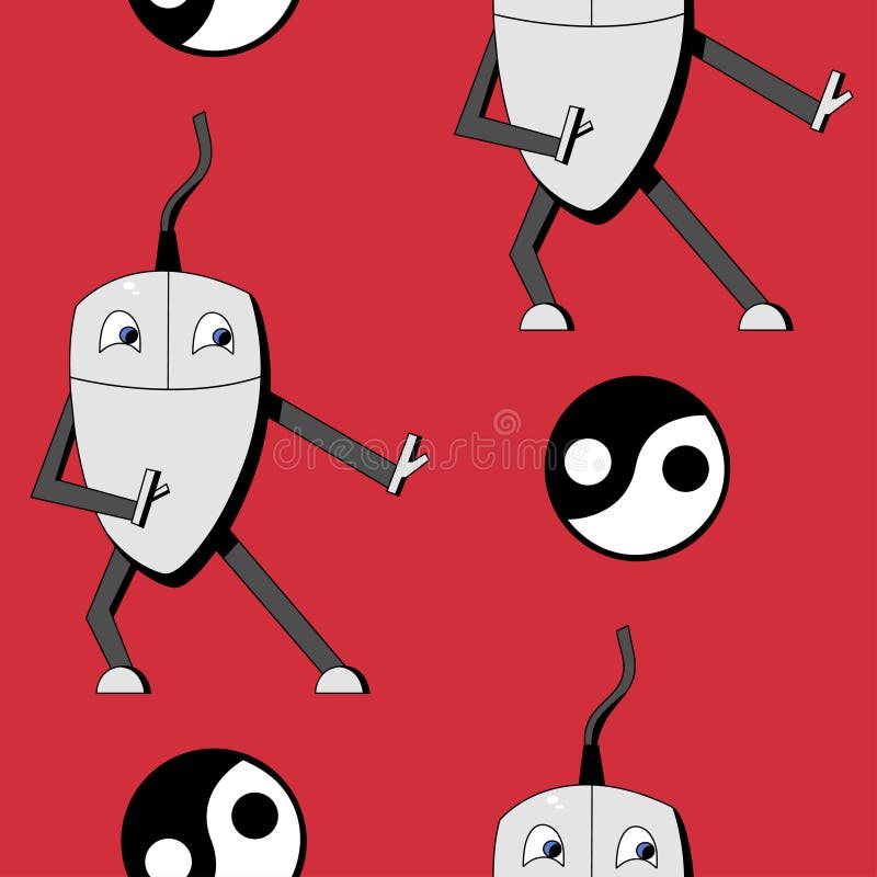 Kung fudatormus seamless modell royaltyfri illustrationer Kung fudatormus seamless modell royaltyfri illustrationer