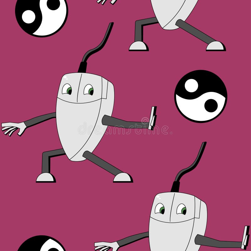 Kung fudatormus seamless modell stock illustrationer Kung fudatormus seamless modell stock illustrationer