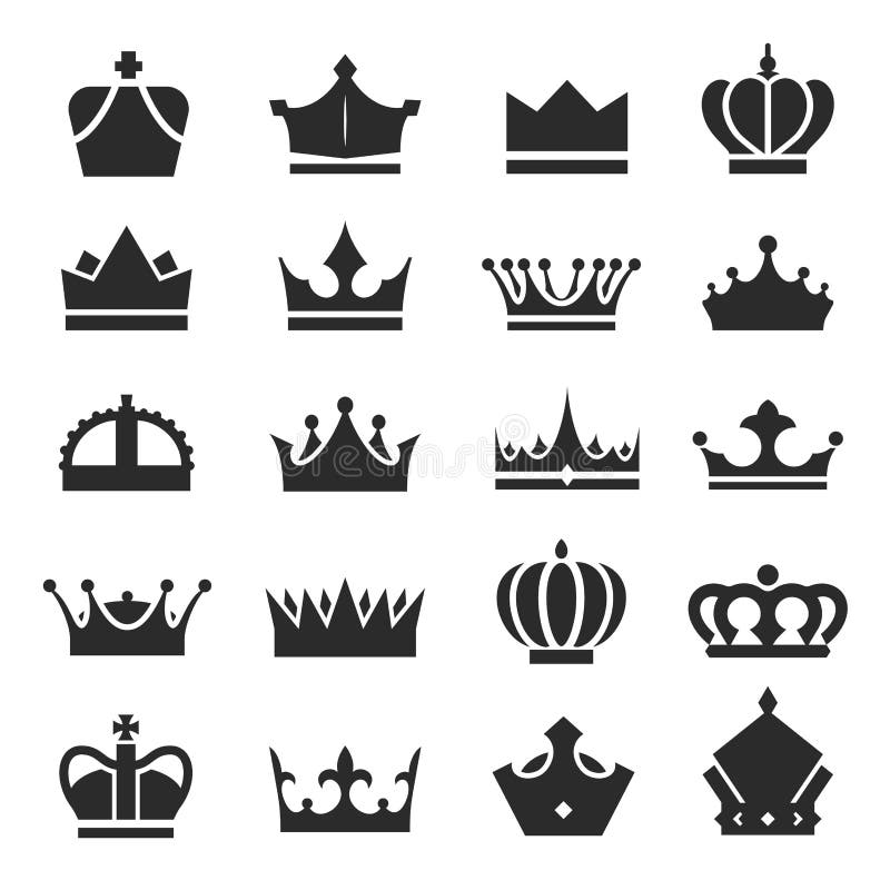 Kunglig illustration för vektor för kronasymbol uppsättning isolerad stock illustrationer