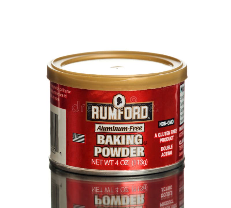 Kunna av Rumford Aluminium-fri bakpulvergluten fritt arkivfoto Kunna av Rumford Aluminium-fri bakpulvergluten fritt arkivfoto