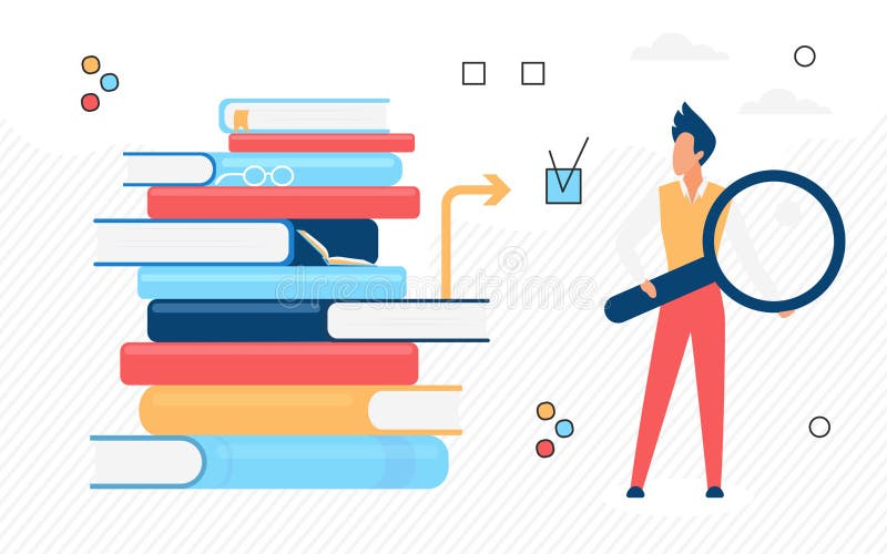 Kunskapsstudentbibliotekets utbildning - stora böcker vektor illustrationer