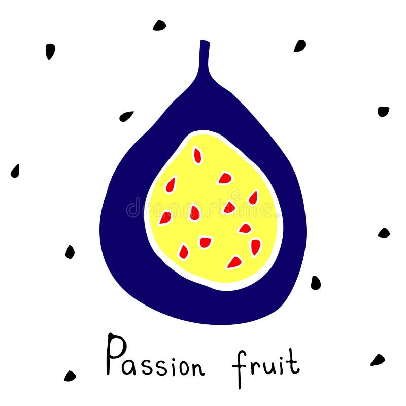 Kunst von den Maracujas - geschnitten mit Samen Tropische Frucht im modernen übersichtlichen Design vektor abbildung Kunst von den Maracujas - geschnitten mit Samen Tropische Frucht im modernen übersichtlichen Design vektor abbildung