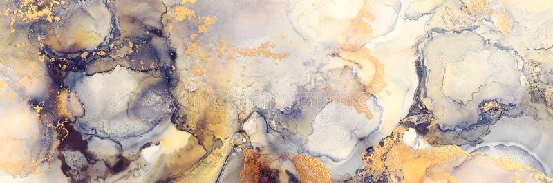 art photography of abstract fluid art painting with alcohol ink, black, gray and gold colors. art photography of abstract fluid art painting with alcohol ink, black, gray and gold colors