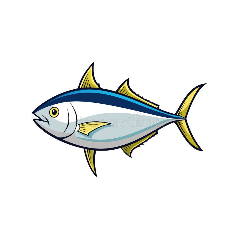 Kunsthandwerk Albacore Fisch Frische Pasta machen vektor abbildung