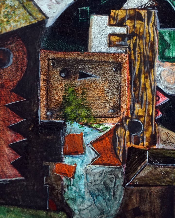Kunstholzfarbe Textur abstrakte geometrische Formen stock abbildung