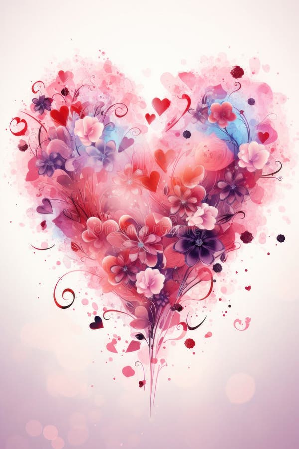 Hart, monogram, op een lichte achtergrond stock illustratie