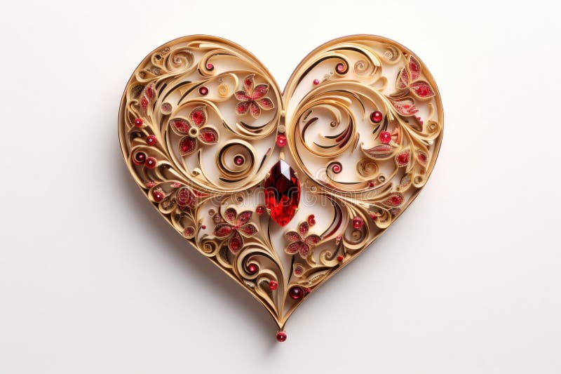 Hart, monogram, op een lichte achtergrond23 stock illustratie