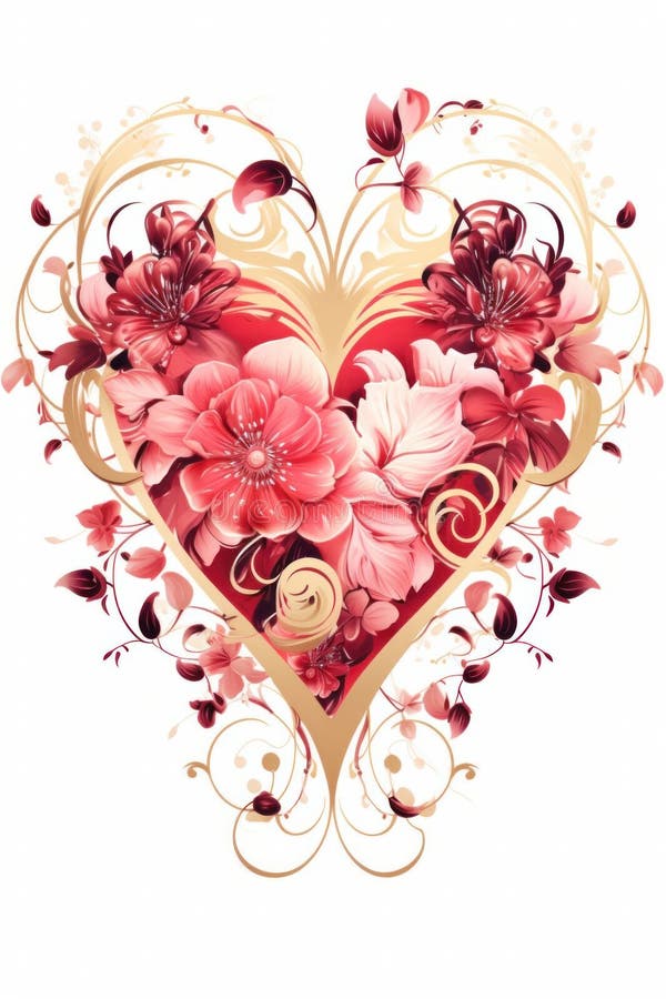 Hart, monogram, op een lichte achtergrond stock illustratie