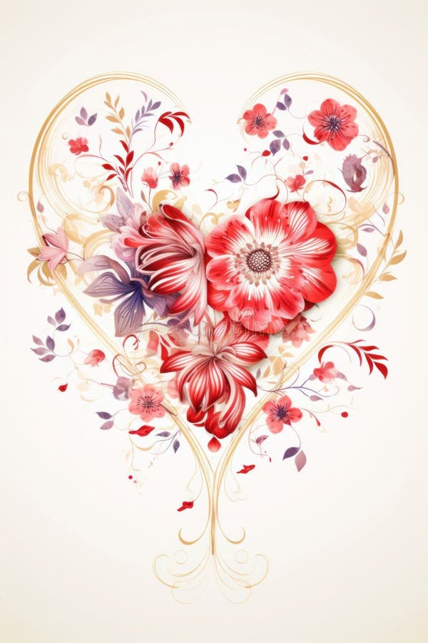 Hart, monogram, op een lichte achtergrond stock illustratie