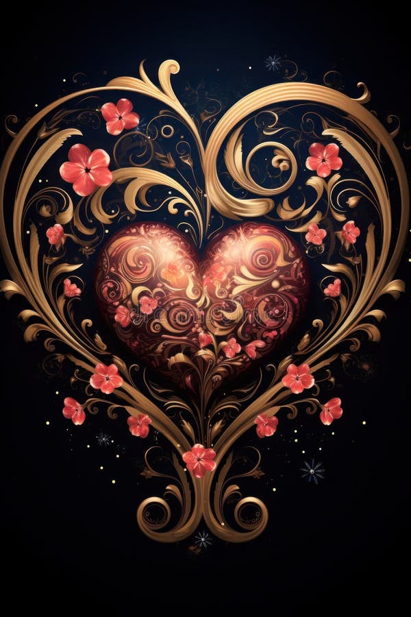 Hart, monogram, op een lichte achtergrond stock illustratie