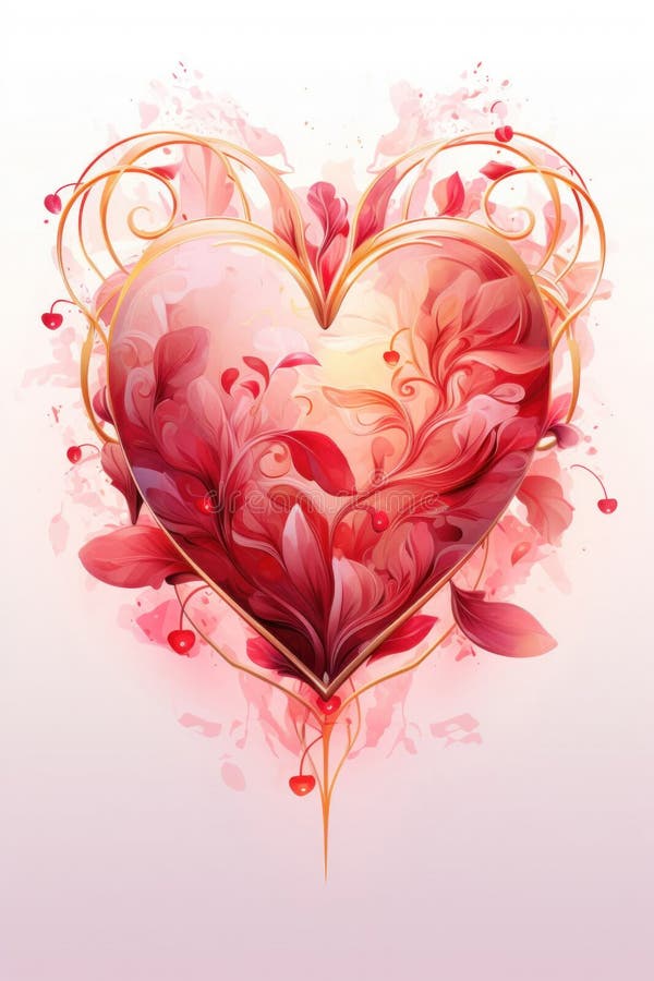 Hart, monogram, op een lichte achtergrond stock illustratie