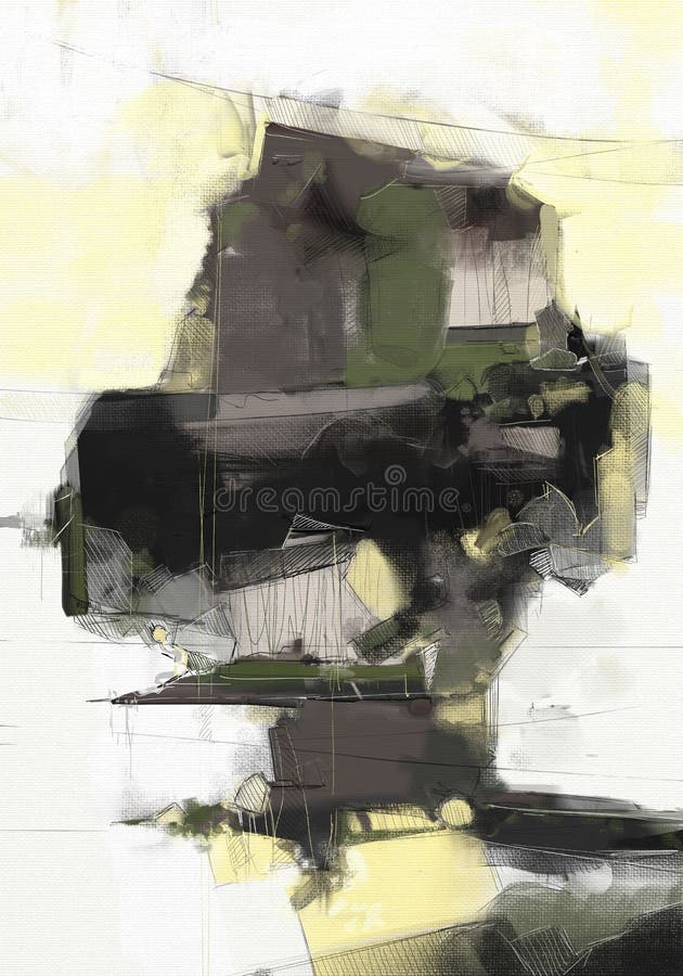 Kunstwerk van de olieverfschilderij het abstracte stijl op canvas vector illustratie Kunstwerk van de olieverfschilderij het abstracte stijl op canvas vector illustratie