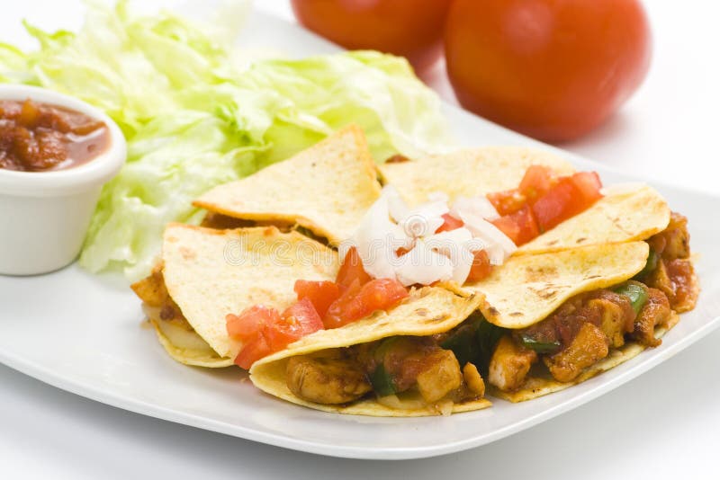 Kurczaka wyśmienicie świezi quesadilla warzywa obraz royalty free