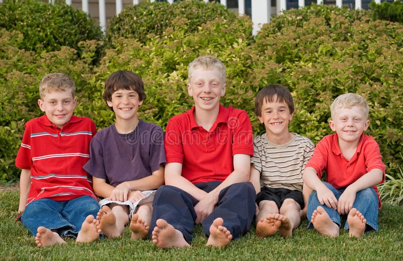 Five Cousins Having Fun Together. Five Cousins Having Fun Together