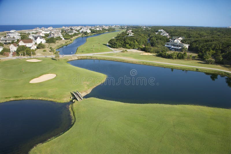 Kust golfcursus. royalty-vrije stock foto Kust golfcursus. royalty-vrije stock foto