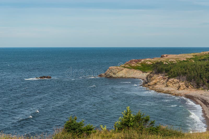 Kustscène op Cabot Trail royalty-vrije stock afbeeldingen Kustscène op Cabot Trail royalty-vrije stock afbeeldingen